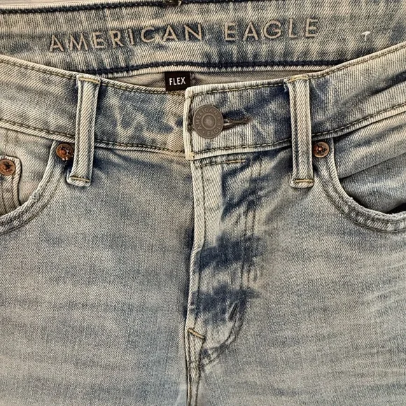 American Eagle Outfitters Original Straight Men's Faded Blue Slim Jeans - Picture 4 of 5
